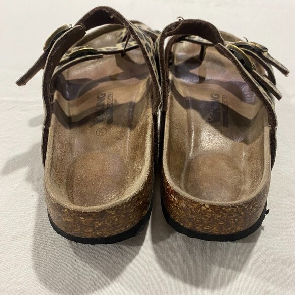 VIKING Tofino Leopard Print Earthy Slide Sandal Brown 39 Boho Gorpcore Ergonomic - Picture 9 of 10